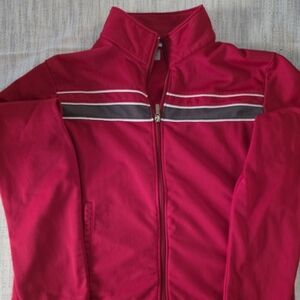 Champion Men's Red Jacket with Black and White Stripes